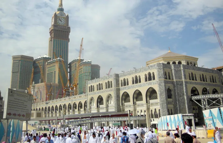 Abraj Al Bait clock tower overlooking Masjid al-Haram, Mecca